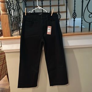Jen 7, black, wide legged, cropped jeans , size 12